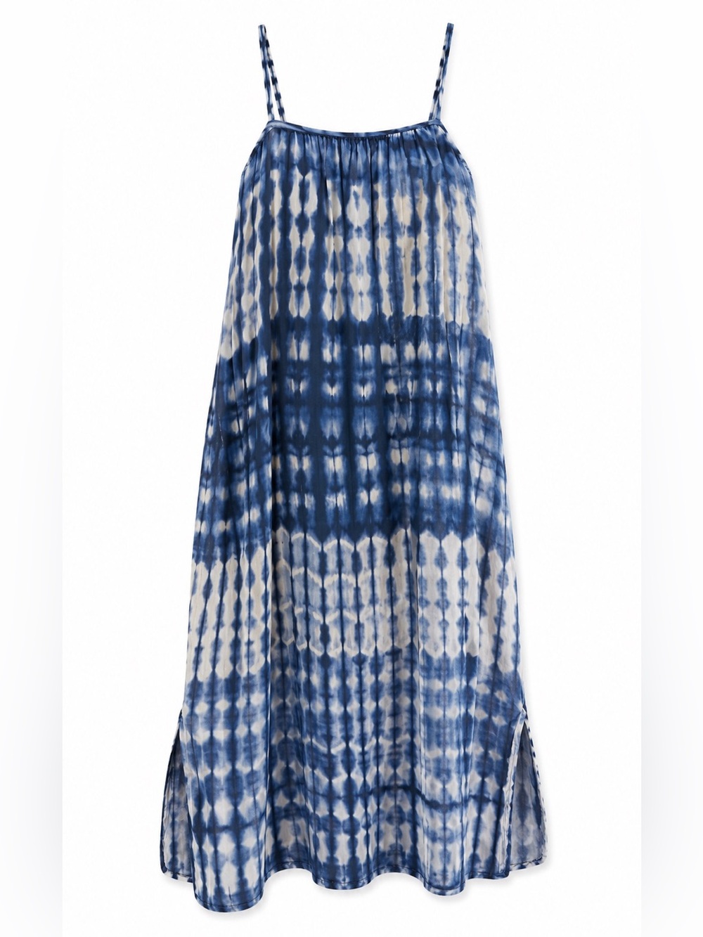 Hod Paris Pia Blue Tie Dye Cotton Gauze Cami Midi Dress Size S